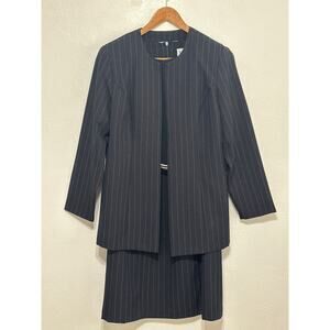 VTG BFA Classics Dress Suit 12P Navy Pinstriped Power Suit Girl Boss Business